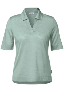 Cecil Shirts*Poloshirt in Leinen-Optik ice sage green
