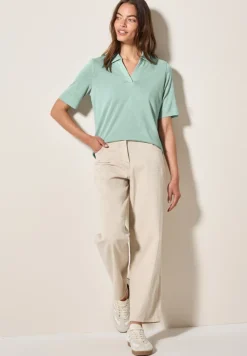 Cecil Shirts*Poloshirt in Leinen-Optik ice sage green