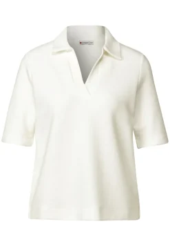 Street One Shirts*Poloshirt mit Struktur off white