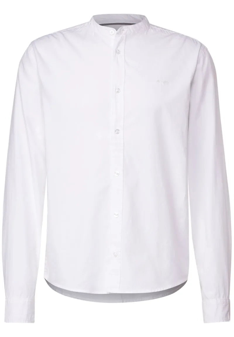 Street One Men Hemden*Popelinehemd mit Stehkragen broken white
