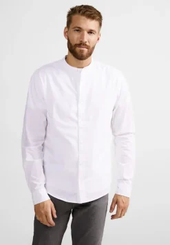 Street One Men Hemden*Popelinehemd mit Stehkragen broken white