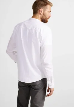 Street One Men Hemden*Popelinehemd mit Stehkragen broken white