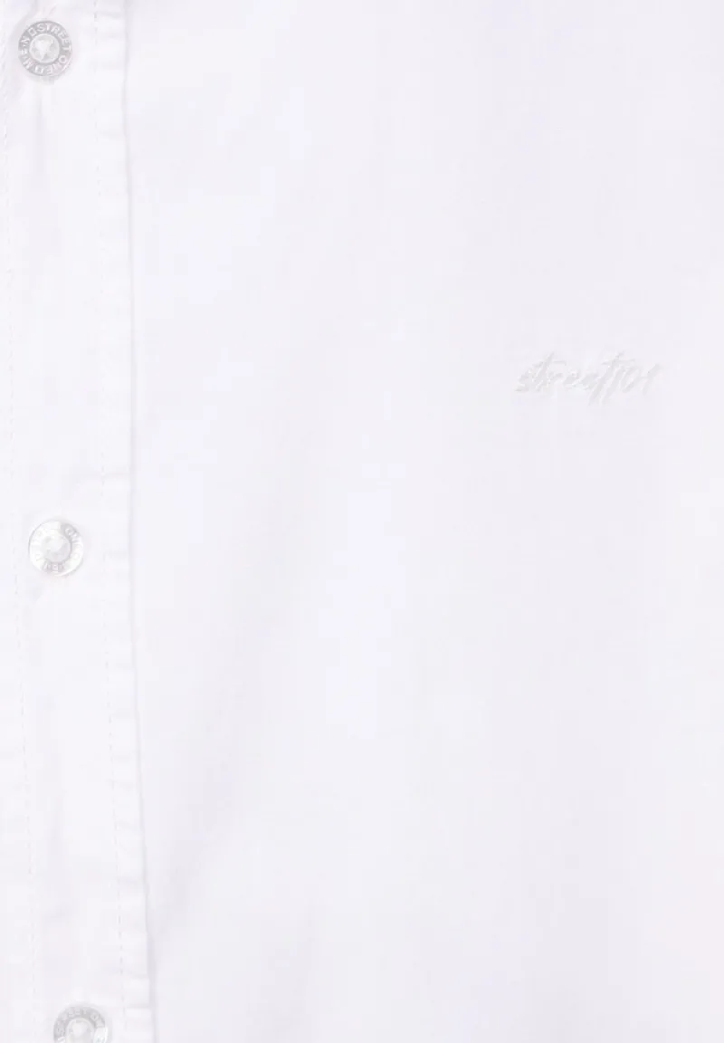 Street One Men Hemden*Popelinehemd mit Stehkragen broken white