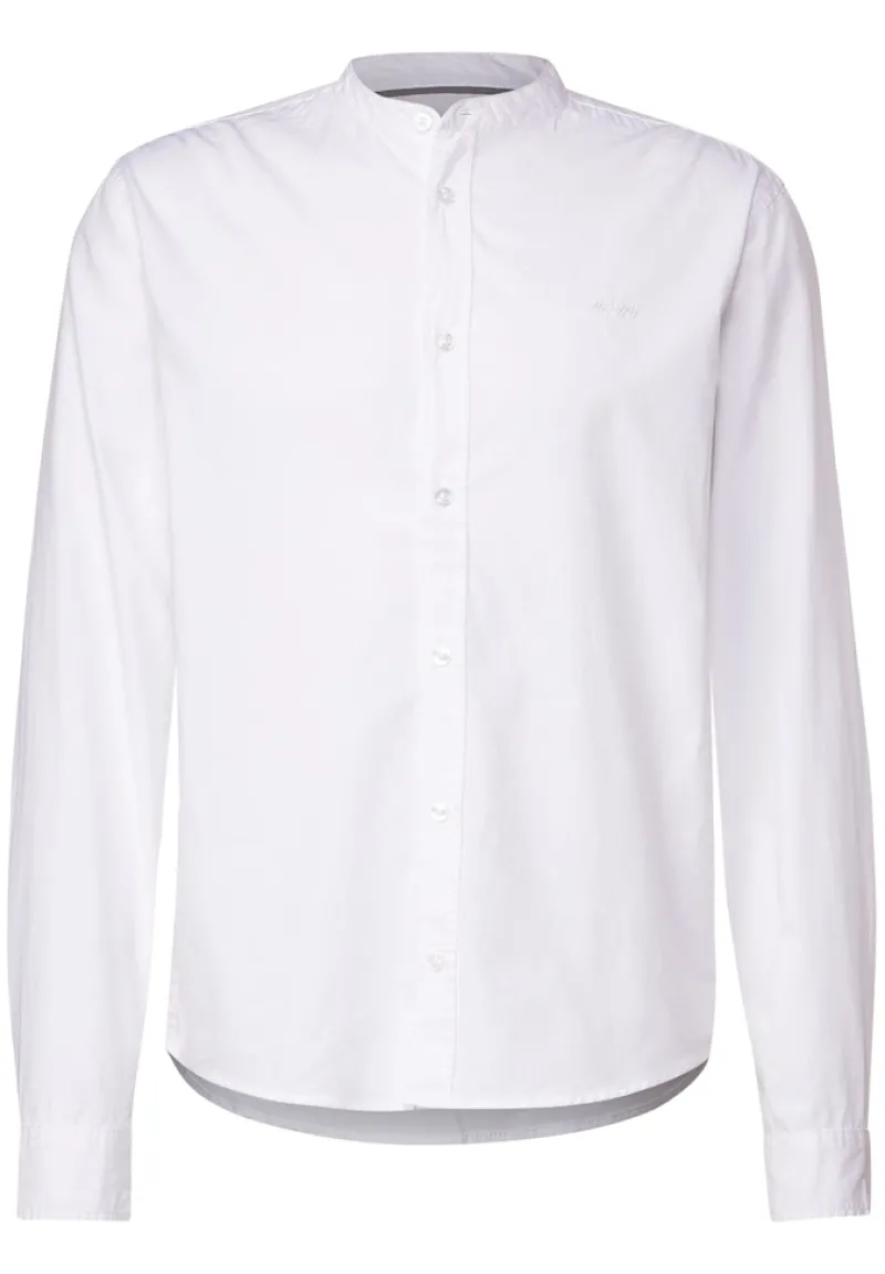 Street One Men Hemden*Popelinehemd mit Stehkragen broken white