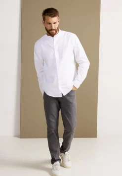 Street One Men Hemden*Popelinehemd mit Stehkragen broken white