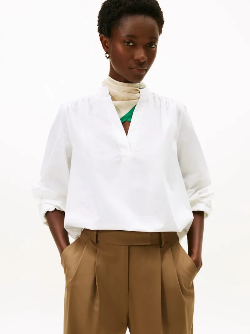 Tommy Hilfiger Blusen*POPLIN V-NK BLOUSE th optic white