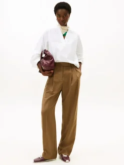 Tommy Hilfiger Blusen*POPLIN V-NK BLOUSE th optic white