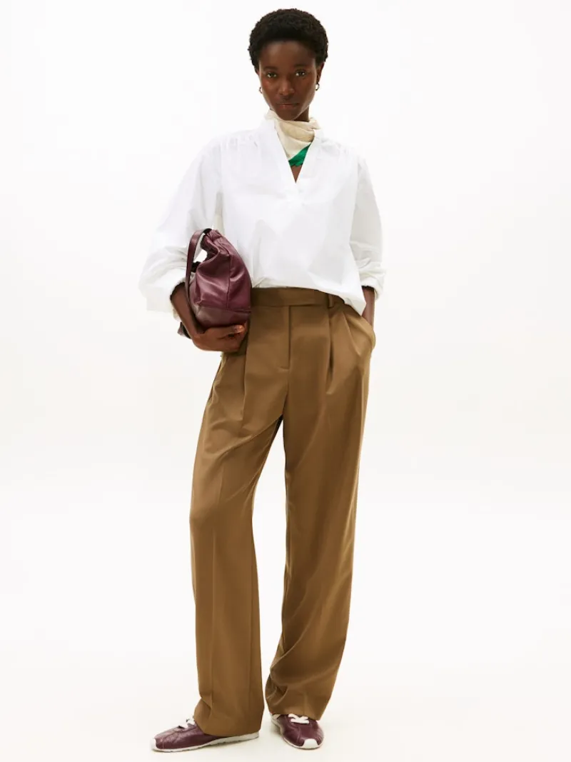 Tommy Hilfiger Blusen*POPLIN V-NK BLOUSE th optic white