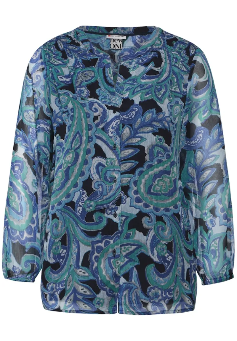 Street One Blusen*Print Chiffonbluse intense aqua