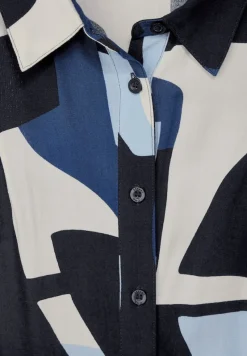 Street One Kleider*Print Hemdblusenkleid deep blue
