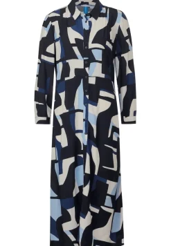Street One Kleider*Print Hemdblusenkleid deep blue