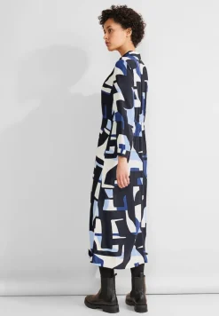 Street One Kleider*Print Hemdblusenkleid deep blue