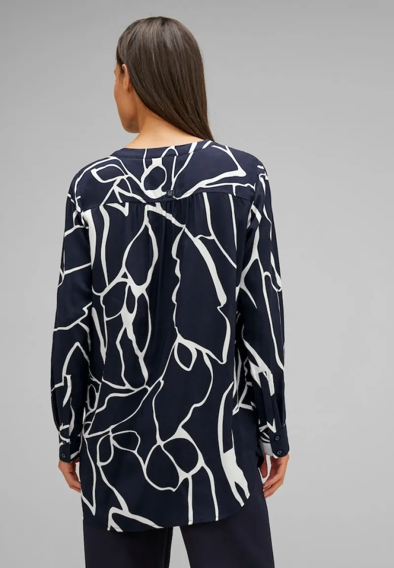 Street One Blusen*Print Longbluse deep blue