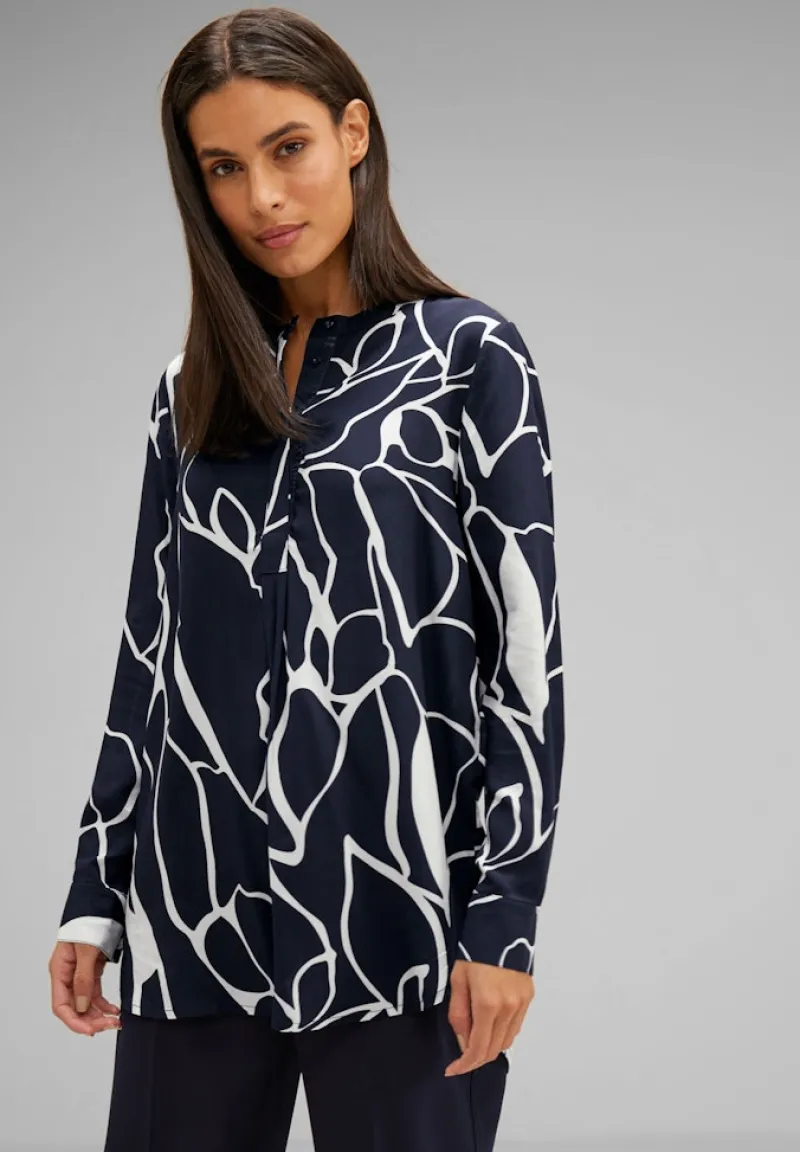 Street One Blusen*Print Longbluse deep blue