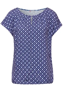 Street One Shirts*Print Materialmix T-Shirt deep blue