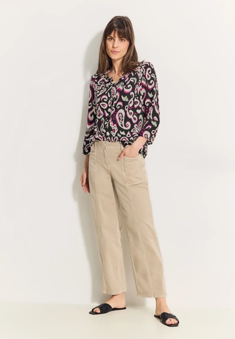 Cecil Blusen*Print Tunika Bluse Black