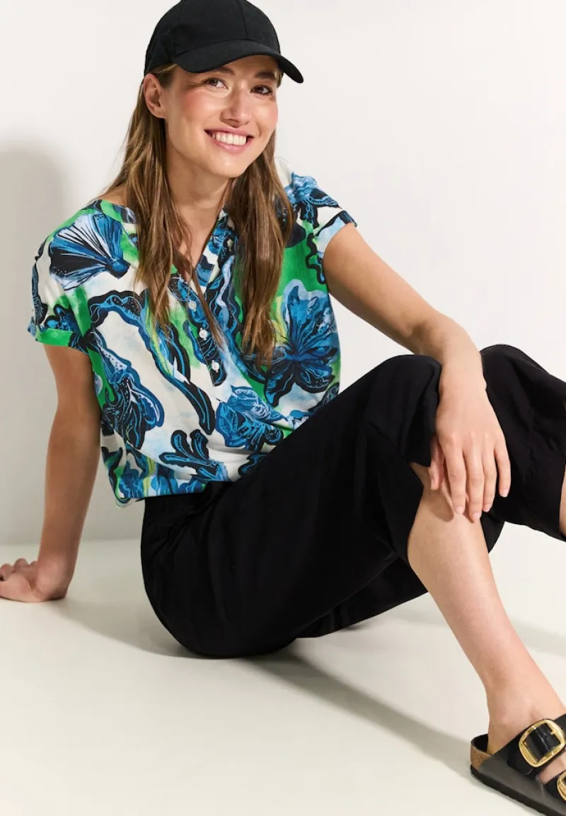 Cecil Blusen*Print Viskose Bluse vanilla white