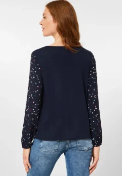 Cecil Blusen*Printbluse im Materialmix night sky blue
