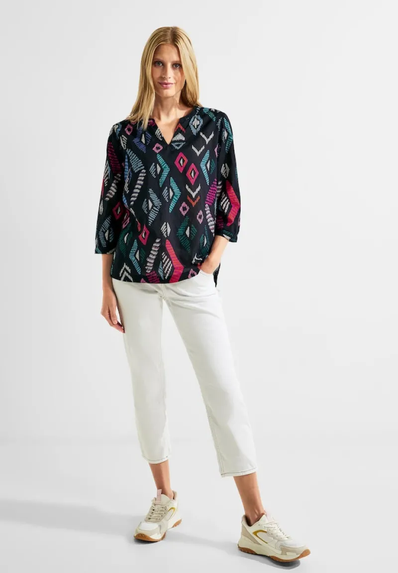 Cecil Blusen*Printbluse in Baumwolle night sky blue