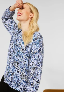 Street One Blusen*Printbluse mit Stehkragen off white