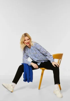 Street One Blusen*Printbluse mit Stehkragen off white