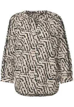 Street One Blusen*Print-Bluse mit Tapedetails moonstone sand