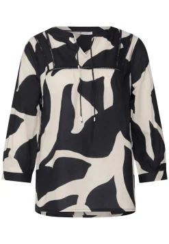 Street One Blusen*Print-Bluse mit Tape-Details whale tail grey