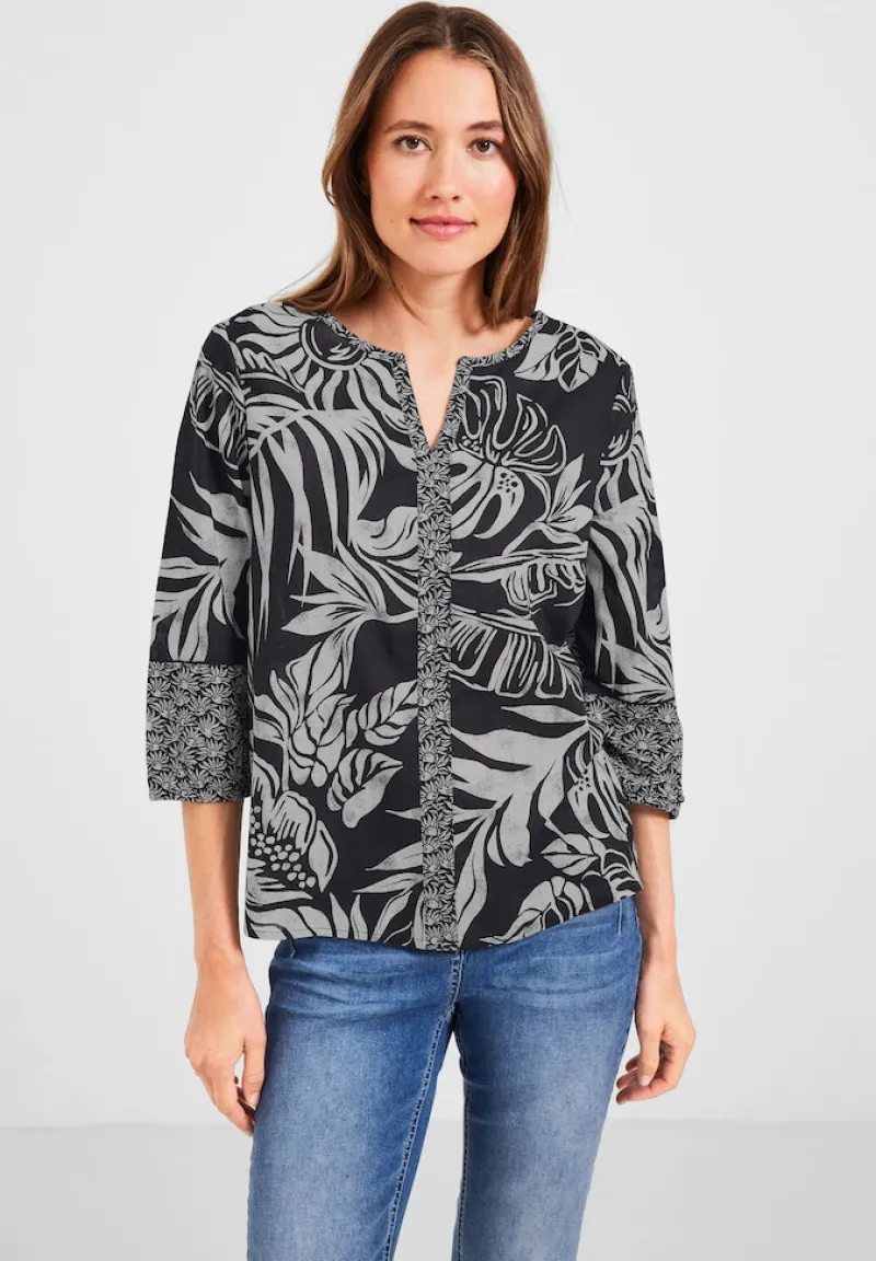 Cecil Blusen*Printmix Bluse carbon grey