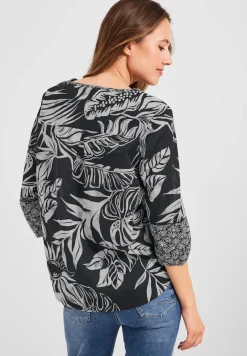Cecil Blusen*Printmix Bluse carbon grey