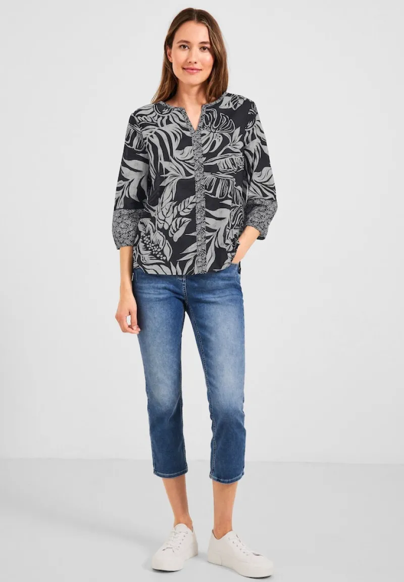 Cecil Blusen*Printmix Bluse carbon grey