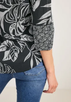 Cecil Blusen*Printmix Bluse carbon grey