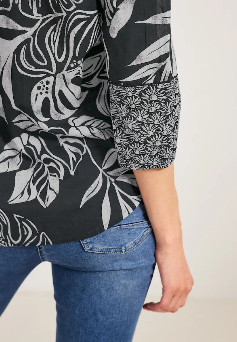 Cecil Blusen*Printmix Bluse carbon grey