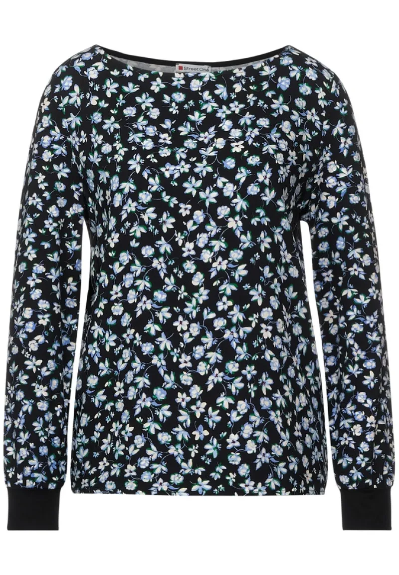 Street One Shirts*Printshirt im Materialmix Black