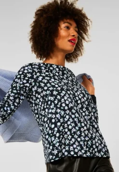 Street One Shirts*Printshirt im Materialmix Black