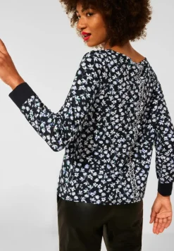 Street One Shirts*Printshirt im Materialmix Black