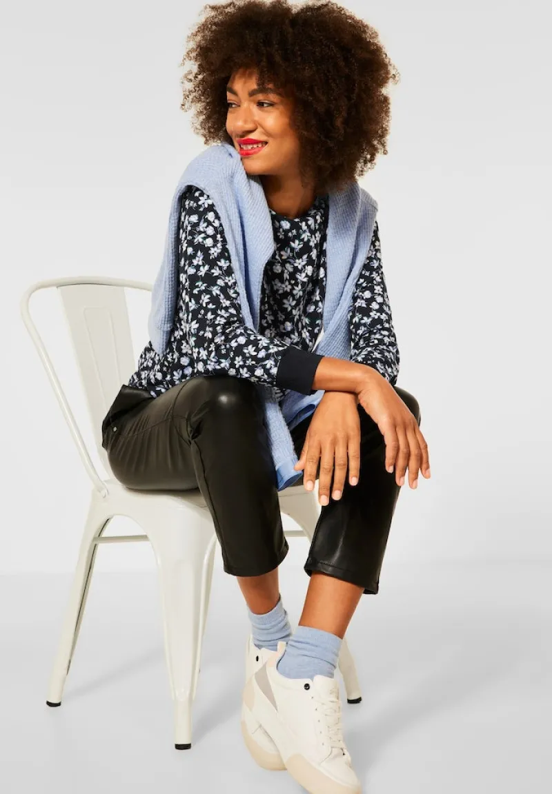 Street One Shirts*Printshirt im Materialmix Black