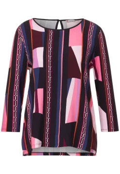 Street One Shirts*Printshirt im Materialmix purple brown