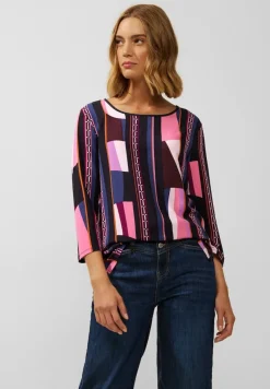 Street One Shirts*Printshirt im Materialmix purple brown