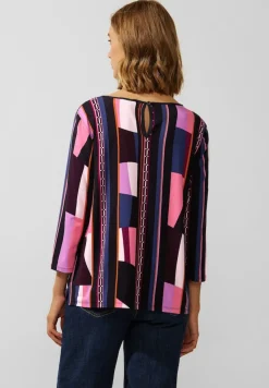 Street One Shirts*Printshirt im Materialmix purple brown