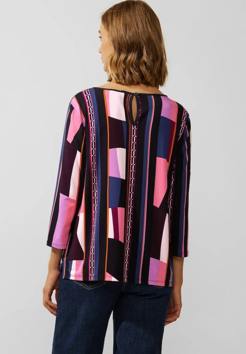 Street One Shirts*Printshirt im Materialmix purple brown