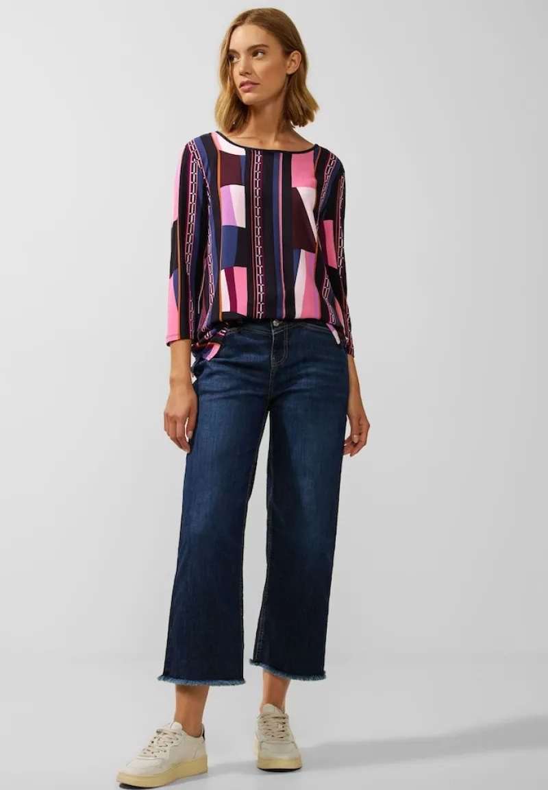 Street One Shirts*Printshirt im Materialmix purple brown