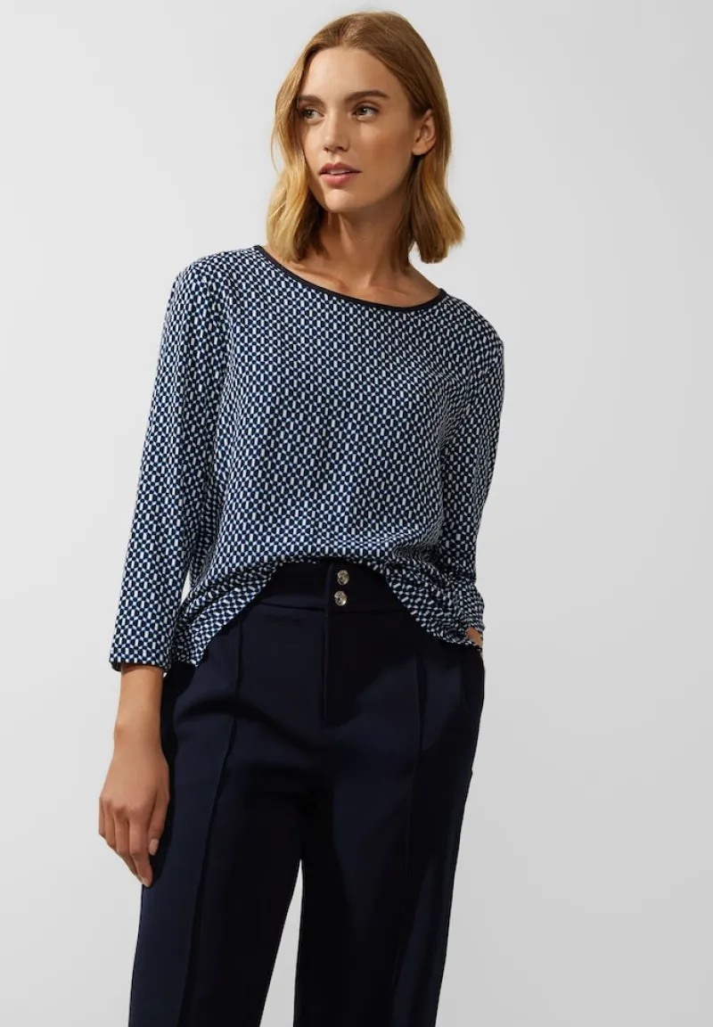 Street One Shirts*Printshirt im Materialmix deep blue