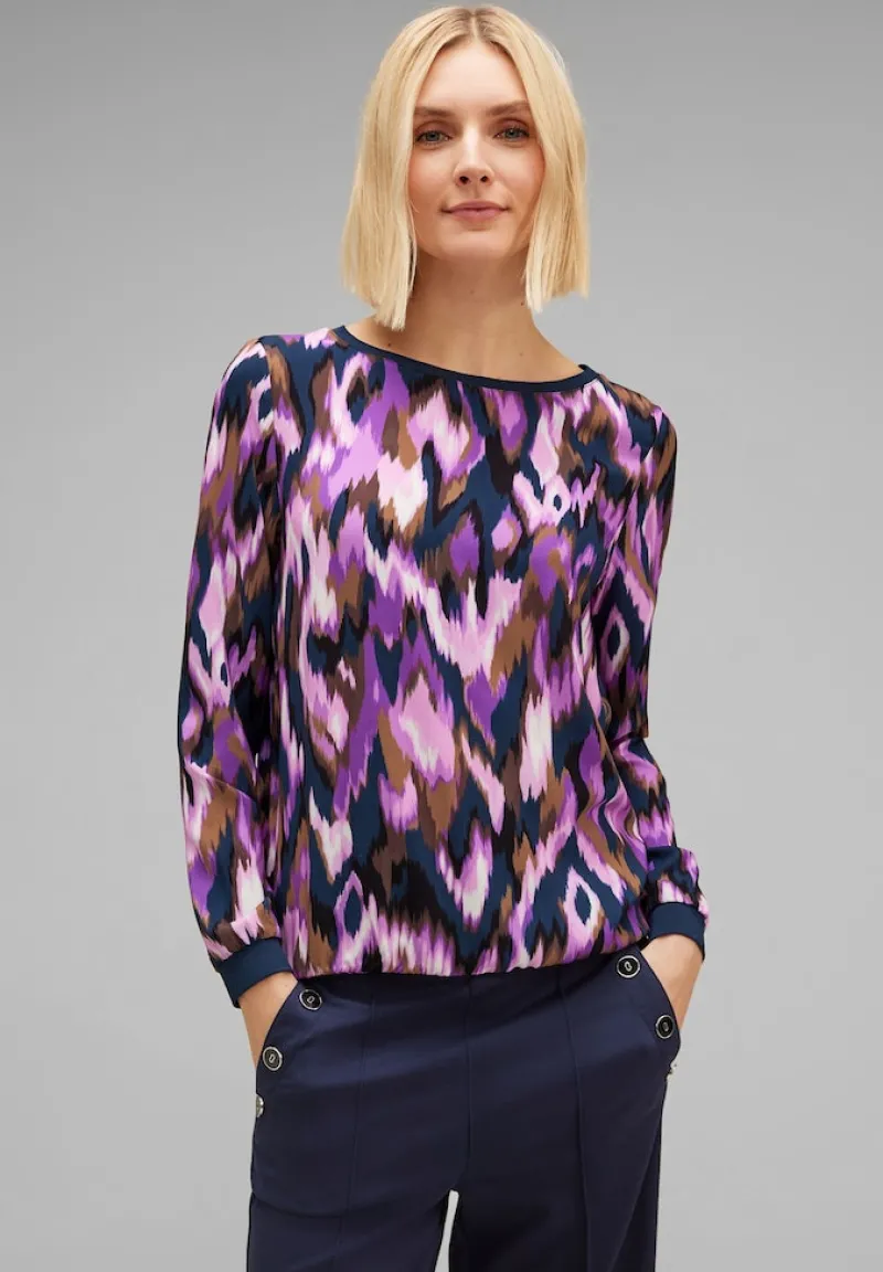 Street One Shirts*Printshirt im Materialmix deep pure lilac