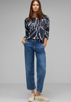 Street One Shirts*Printshirt im Materialmix deep blue