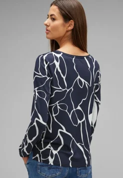 Street One Shirts*Printshirt im Materialmix deep blue