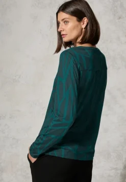 Cecil Shirts*Print-Shirt mit Ziersteinen petrol green