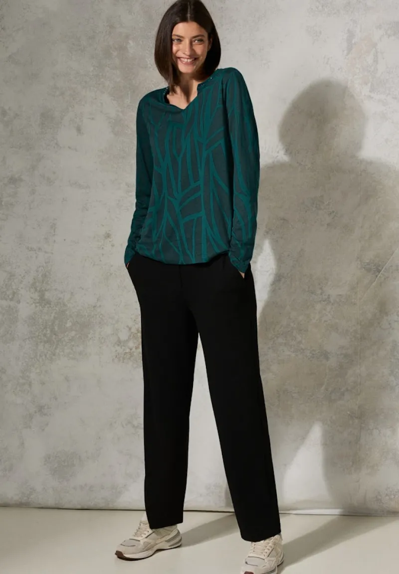 Cecil Shirts*Print-Shirt mit Ziersteinen petrol green