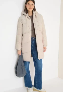 Cecil Jacken*Puffer Mantel mit Cordmix teddy vanilla white