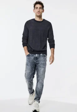 Street One Men Pullover & Sweatshirts|Big Boys*Pullover in Two Tone Optik nightfall blue