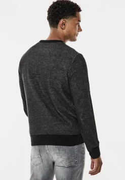 Street One Men Pullover & Sweatshirts|Big Boys*Pullover in Two Tone Optik Black